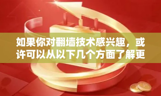 如果你对翻墙技术感兴趣，或许可以从以下几个方面了解更多
