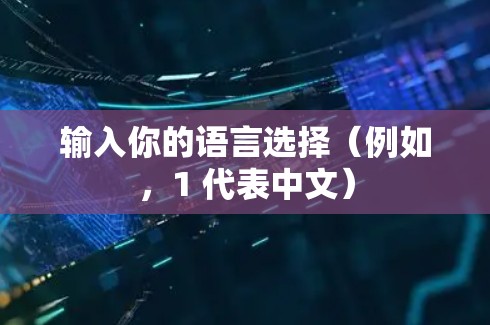输入你的语言选择(例如,1 代表中文) 输入你的语言选择(例如,1 代表中文)