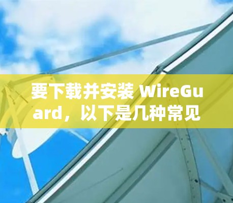 要下载并安装 WireGuard,以下是几种常见操作系统的安装方法 要下载并安装 WireGuard,以下是几种常见操作系统的安装方法