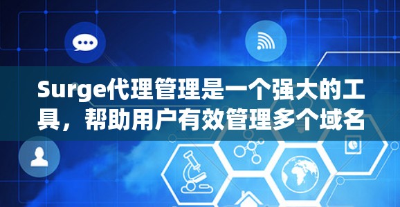 Surge代理管理是一个强大的工具,帮助用户有效管理多个域名和反向代理服务。以下是Surge代理管理的详细步骤和功能 Surge代理管理是一个强大的工具,帮助用户有效管理多个域名和反向代理服务。以下是Surge代理管理的详细步骤和功能