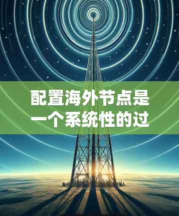 配置海外节点是一个系统性的过程,需要仔细规划和执行。以下是按照步骤进行的完整教程,帮助您顺利配置并利用海外节点 配置海外节点是一个系统性的过程,需要仔细规划和执行。以下是按照步骤进行的完整教程,帮助您顺利配置并利用海外节点