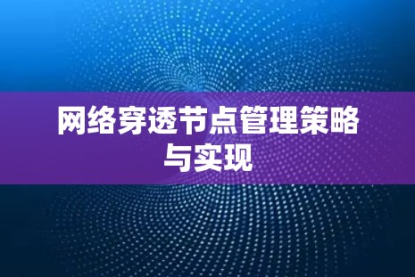 网络穿透节点管理策略与实现