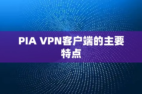PIA VPN客户端的主要特点